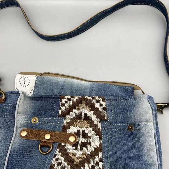 Myra Shoulder Bag- Myra Bag/ Purse canvas, leather Denim Bag - Picture 4 of 13